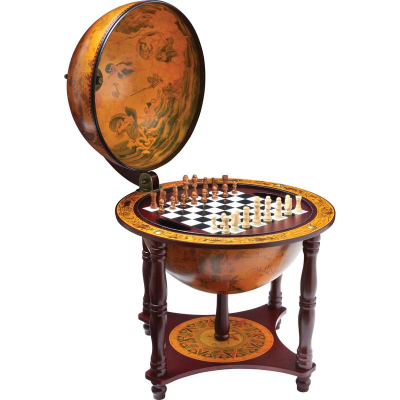 13" GLOBE W CHESS/CHECKERS SET