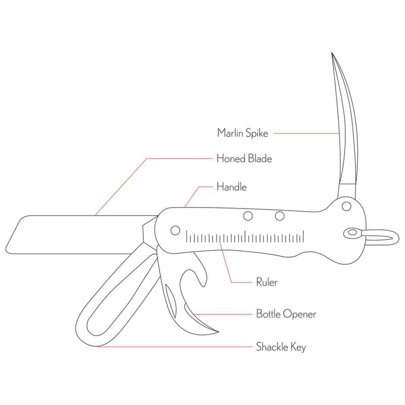 SAILOR'S FOLDING KNIFE W/RULER