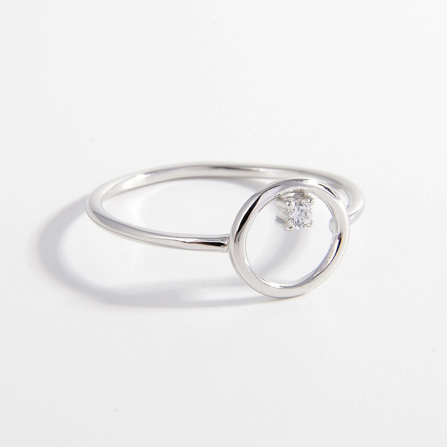 Zircon Circle 925 Sterling Silver Ring