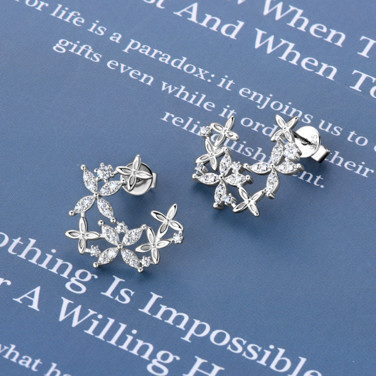 925 Sterling Silver Moissanite Lucky Clover Earrings