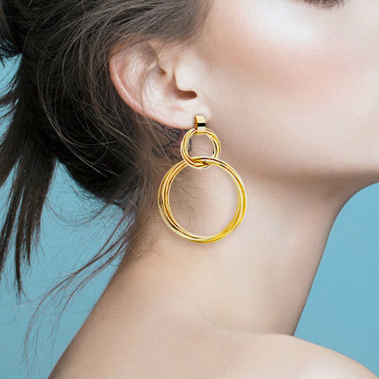 Gold-Plated Copper Double-Hoop Earrings