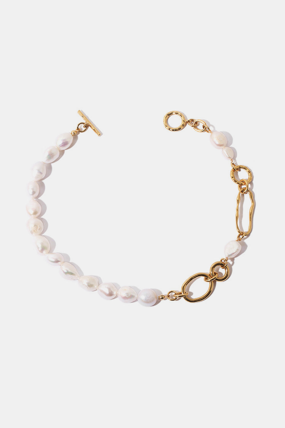 Pearl Gold-Plated Toggle Clasp Necklace