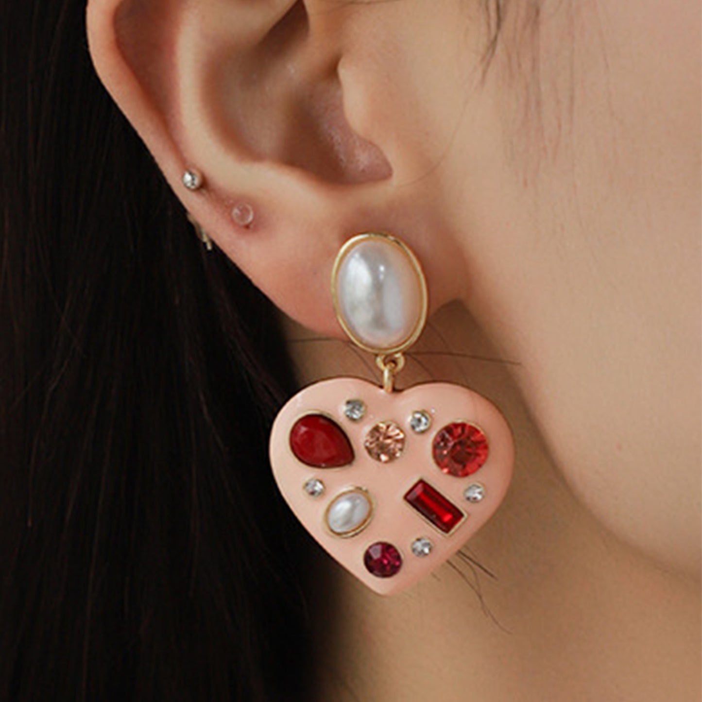 Heart Alloy Dangle Earrings