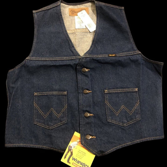 NWT - WRANGLER® Cowboy Cut Unlined Denim Vest - Size L or XL