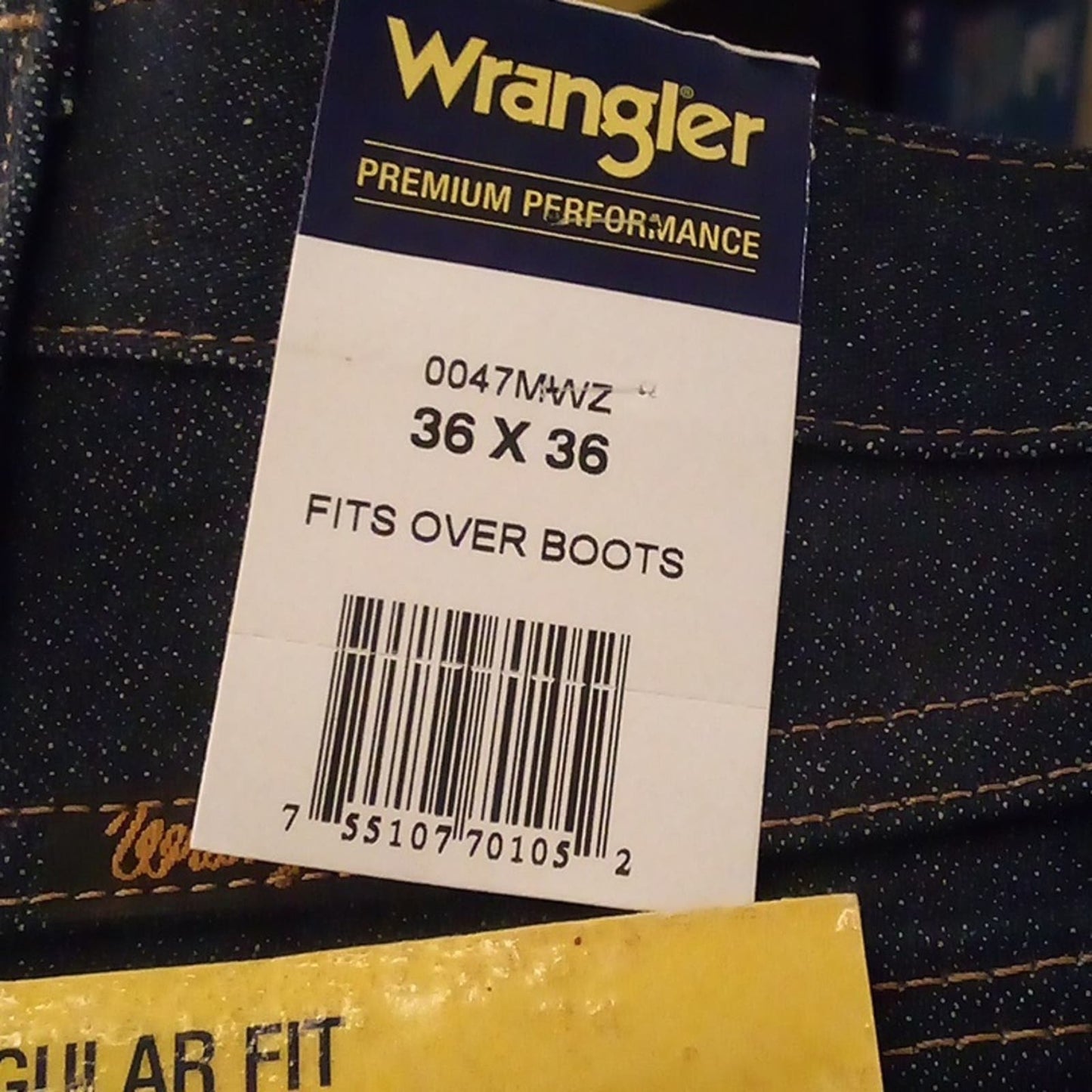 NWT - Wrangler Regular Fit Cowboy Cut Premium Performance 47MWZ - Size 36x36