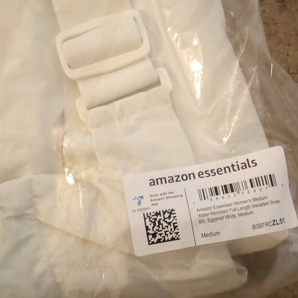 NWT-Amazon Essentials Water-Resistant Full-Length Insulated Snow Bib-Size Medium