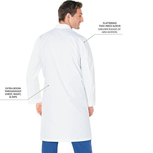 NWT - Landau Men's Relaxed Fit 3-pocket 5-button Full-length Lab Coat