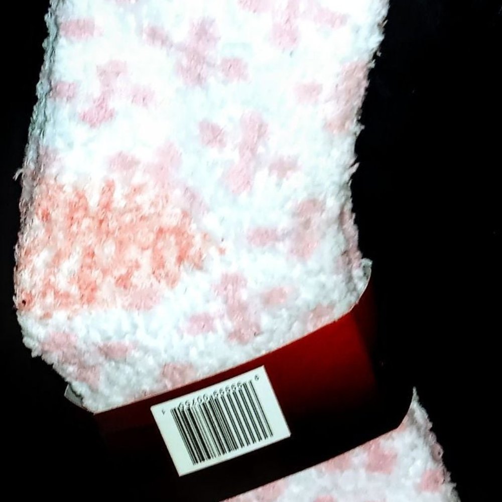 NWT - 2 pairs. Pink & White Fuzzy Cozy Socks - ONE SIZE