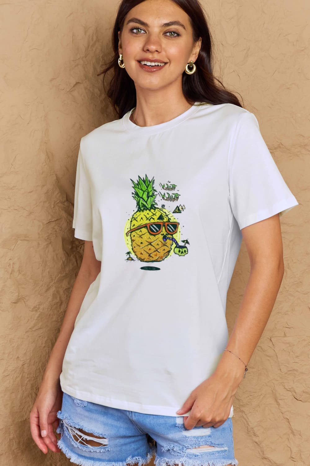 Simply Love Full Size Pineapple Graphic Cotton T-Shirt