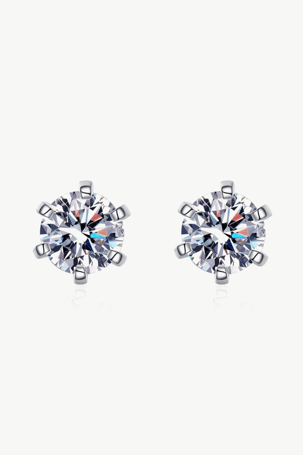 2 Carat Inlaid Moissanite Stud Earrings