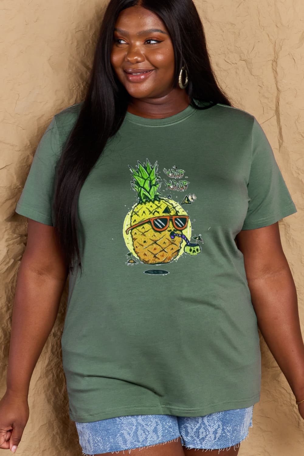 Simply Love Full Size Pineapple Graphic Cotton T-Shirt