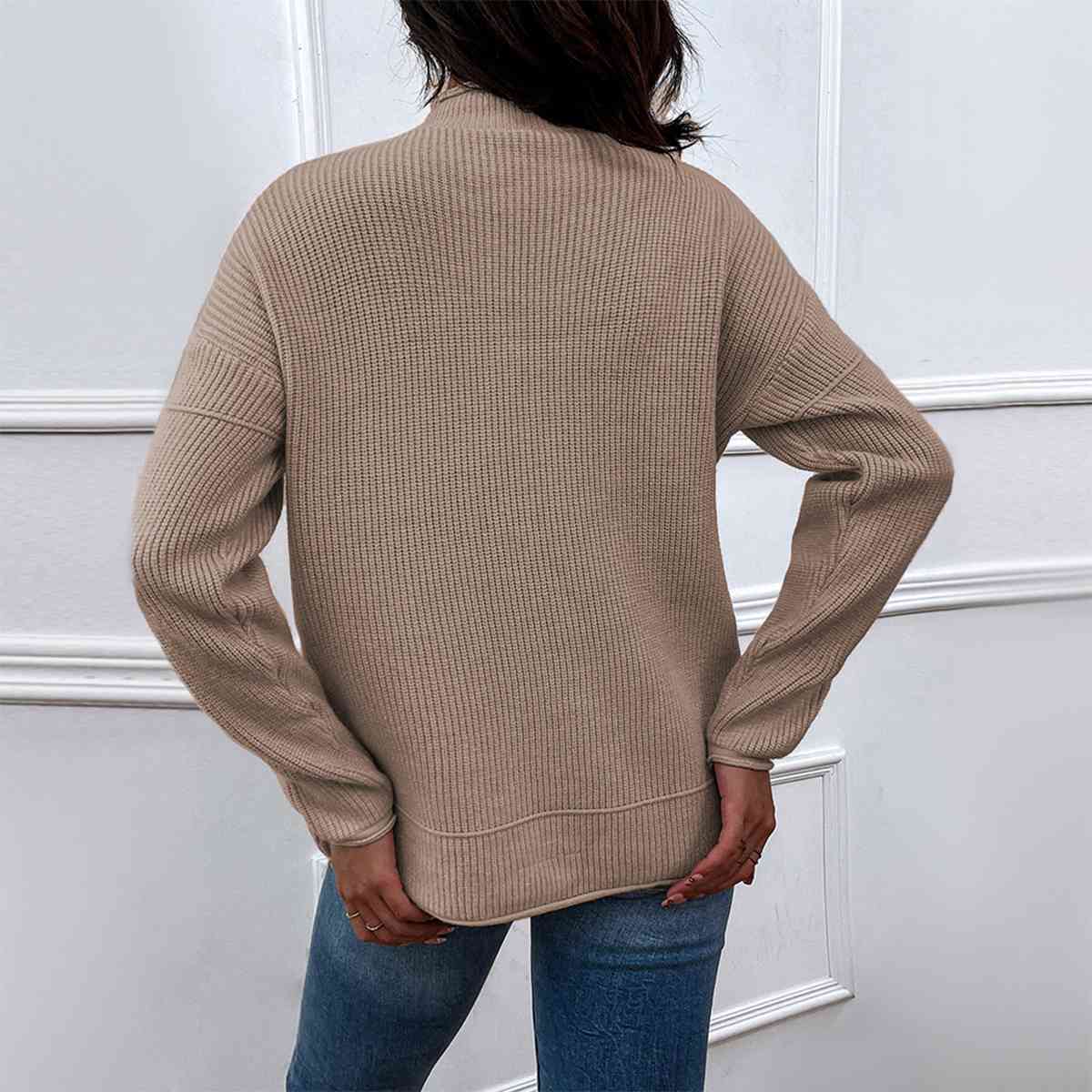 Dropped Shoulder Sweater with Pocket