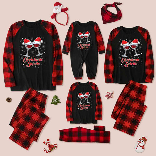 CHRISTMAS SPIRITS Graphic Top and Plaid Pants Set