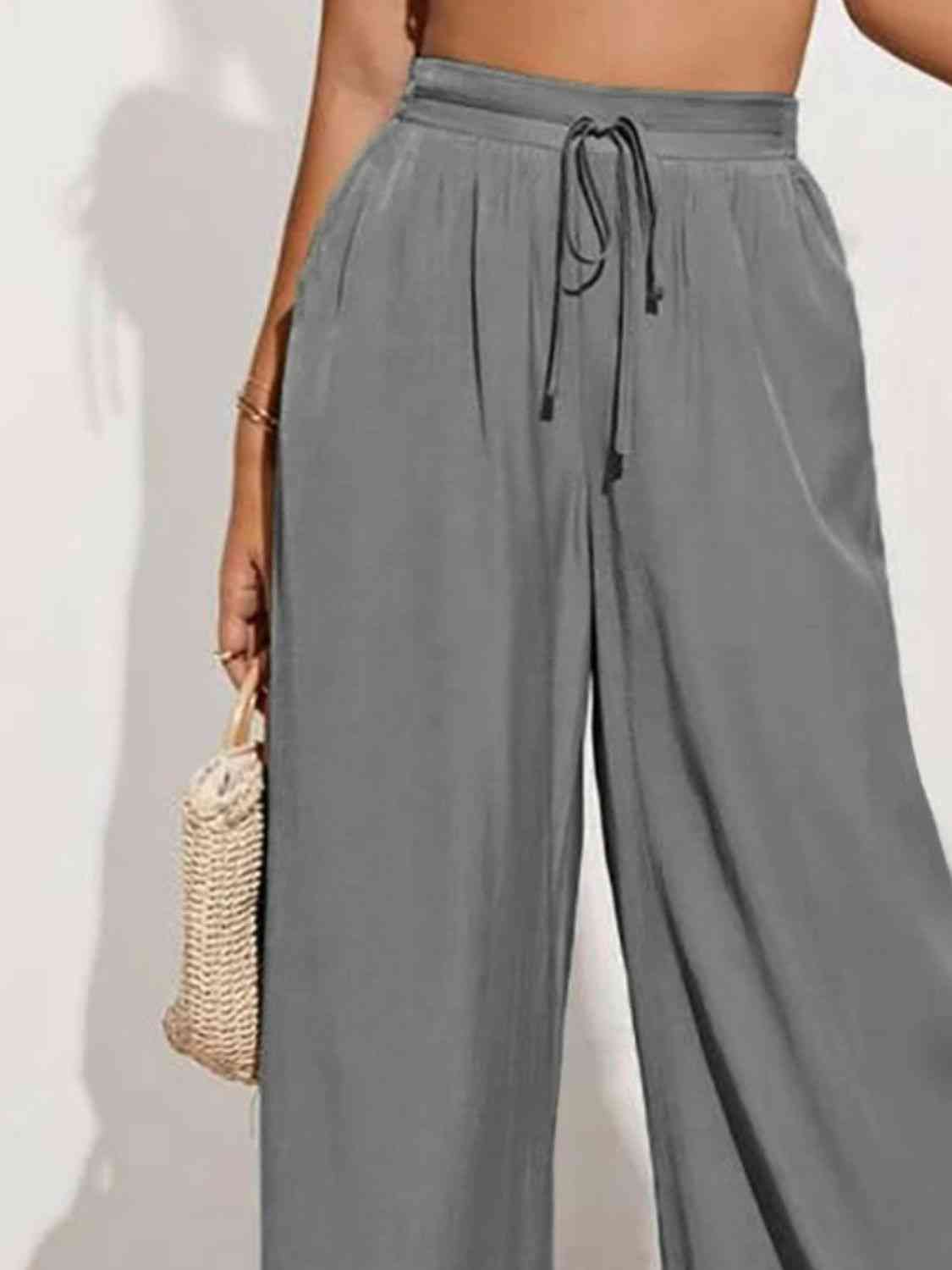 Drawstring Wide Leg Pants