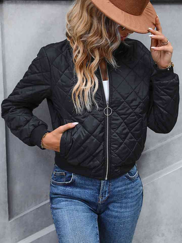 Zip-Up Winter Coat with Pockets