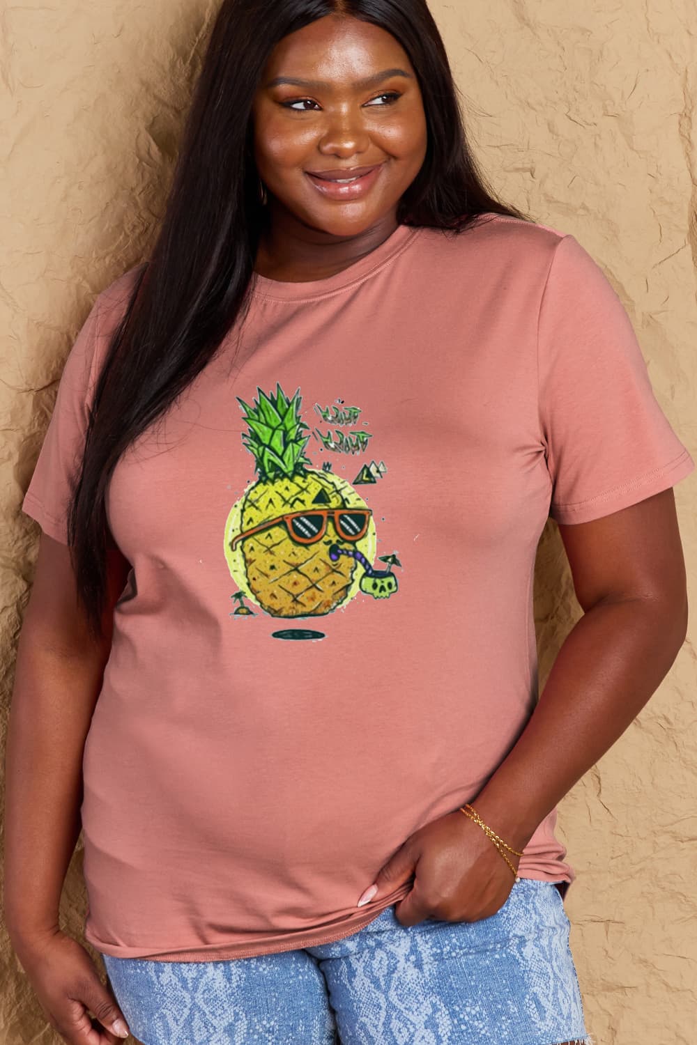 Simply Love Full Size Pineapple Graphic Cotton T-Shirt