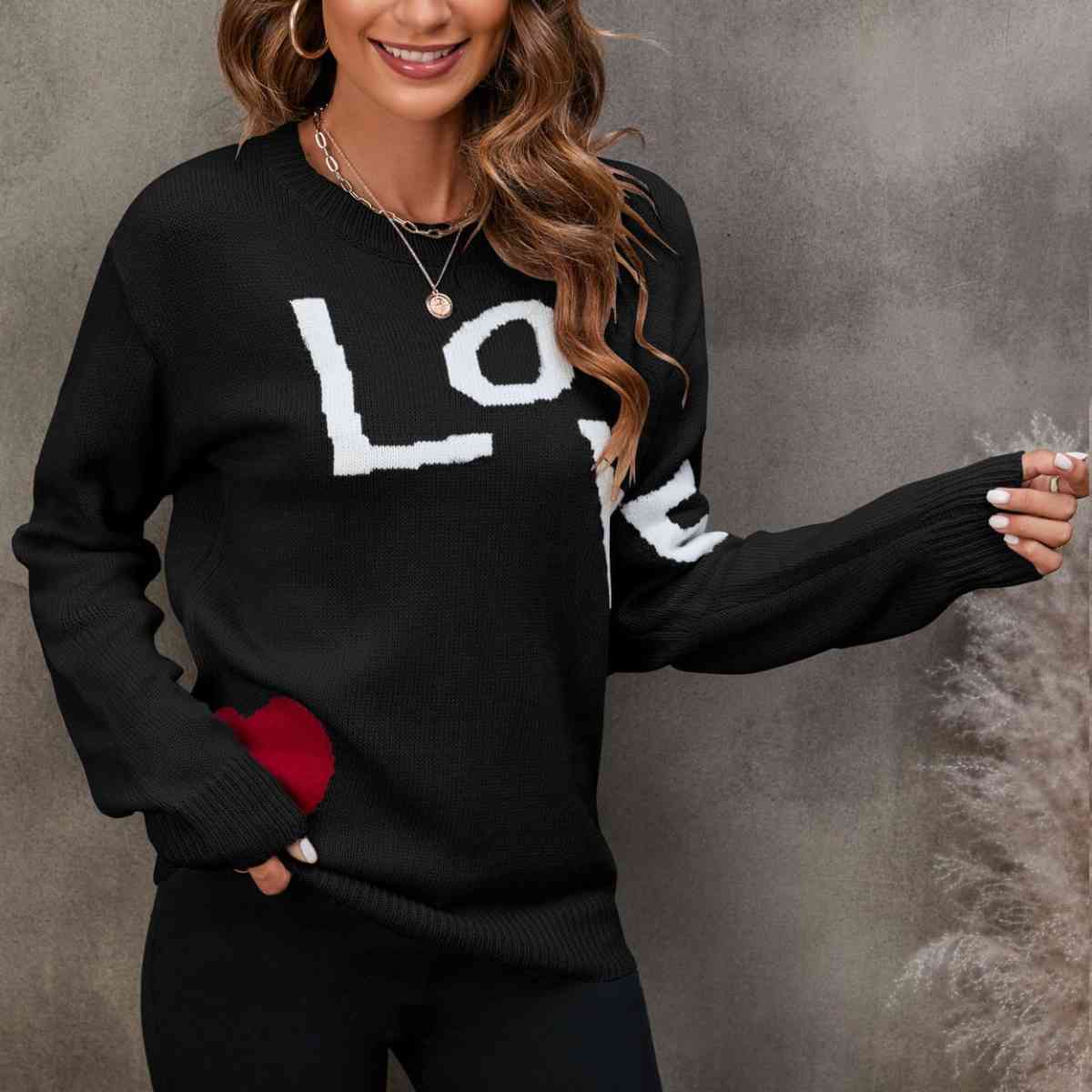 LOVE Round Neck Sweater