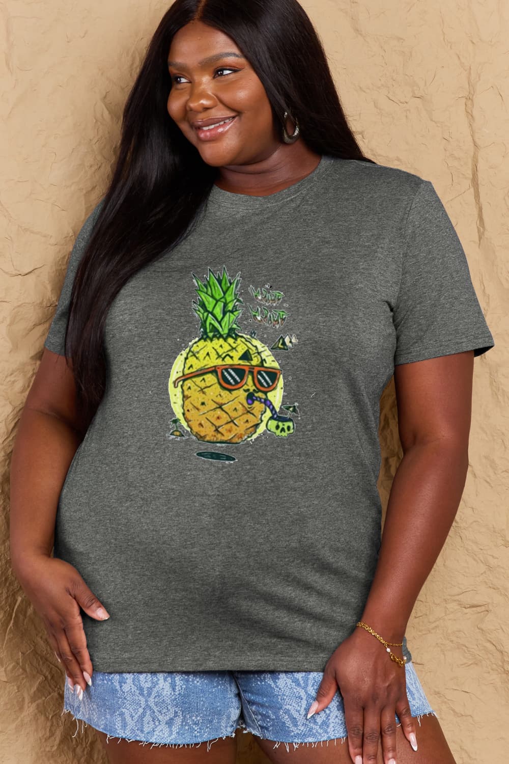 Simply Love Full Size Pineapple Graphic Cotton T-Shirt