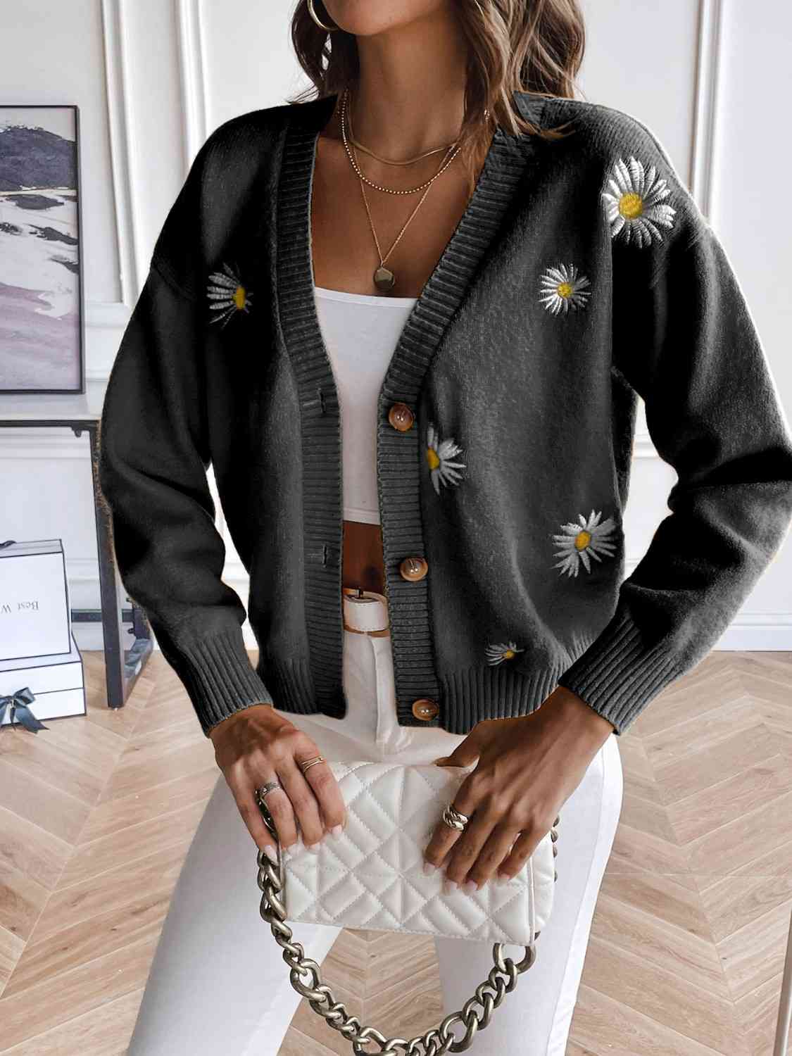 Floral Button Up Cardigan