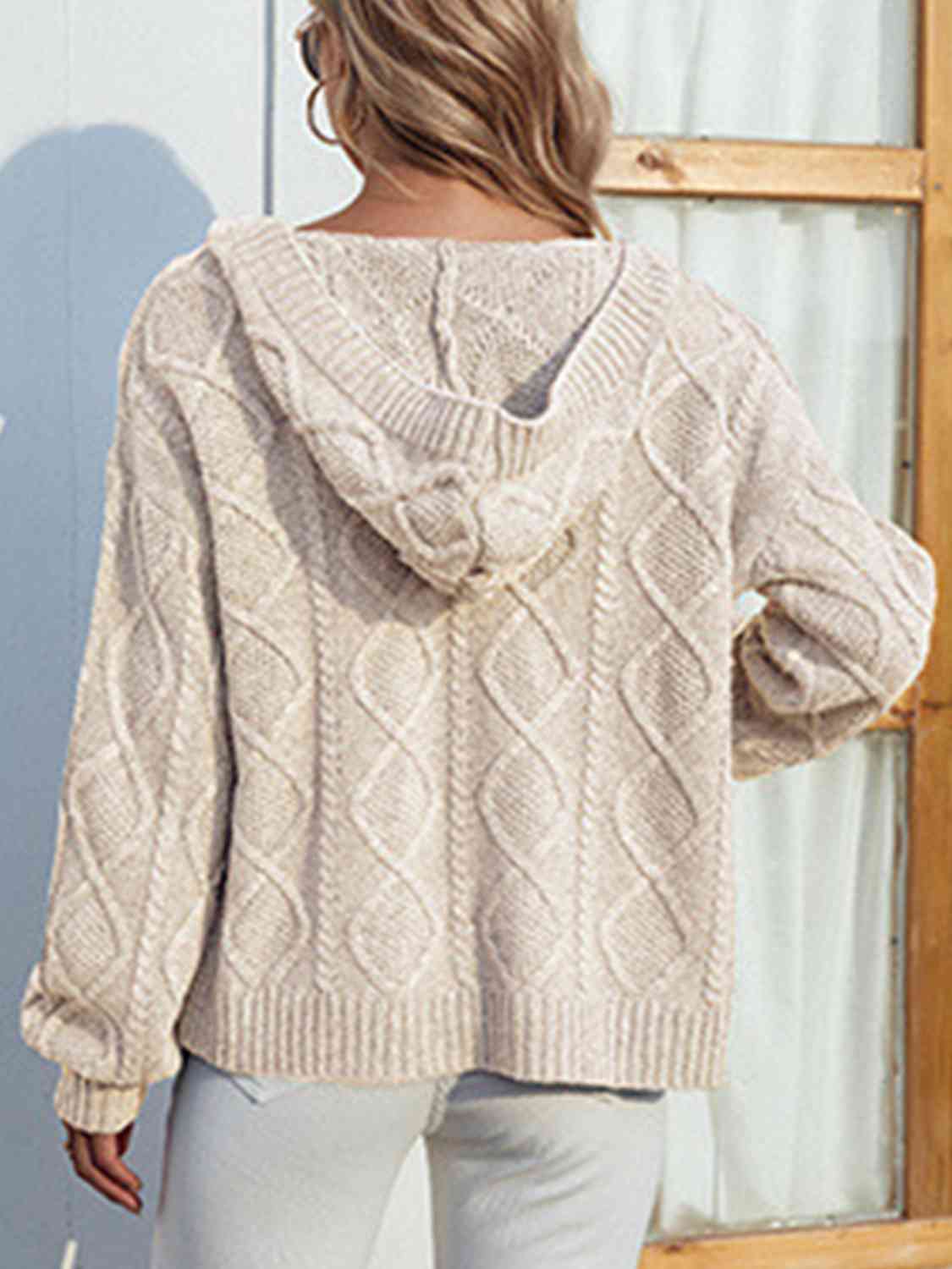 Open Front Hooded Cardigan