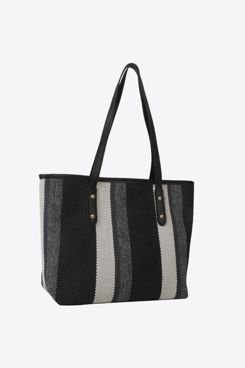 Striped Straw Tote Bag