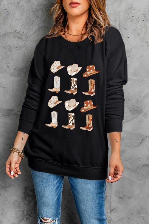 Christmas Element Round Neck Sweatshirt