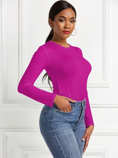 Round Neck Long Sleeve Bodysuit