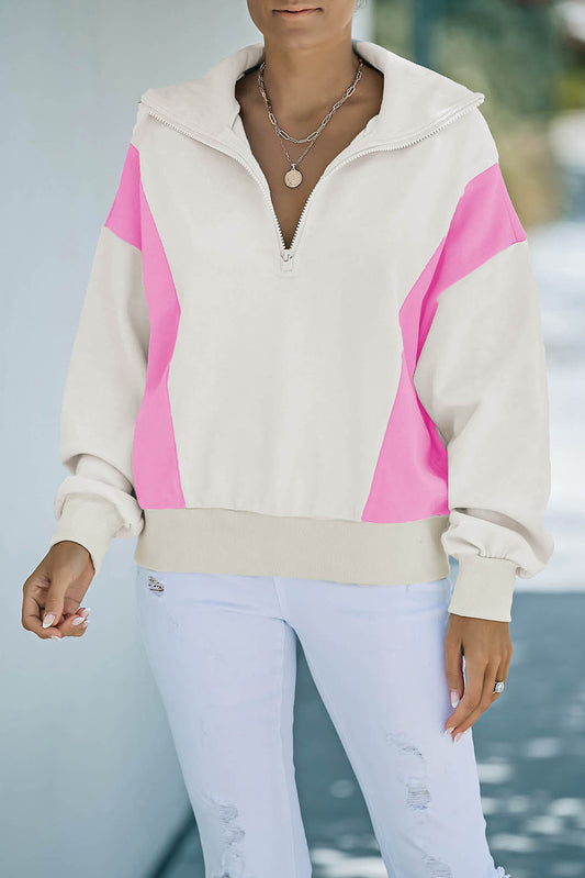 Color Block Quarter-Zip Sweatshirt