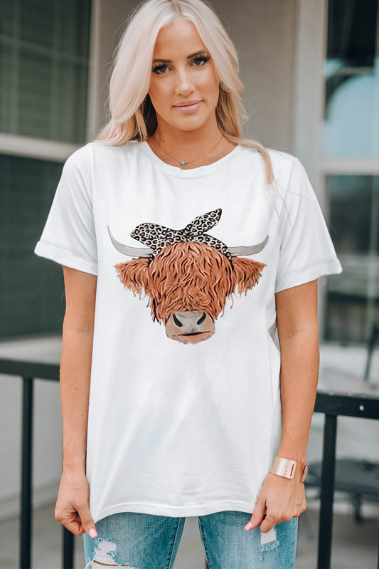 Animal Graphic Round Neck T-Shirt