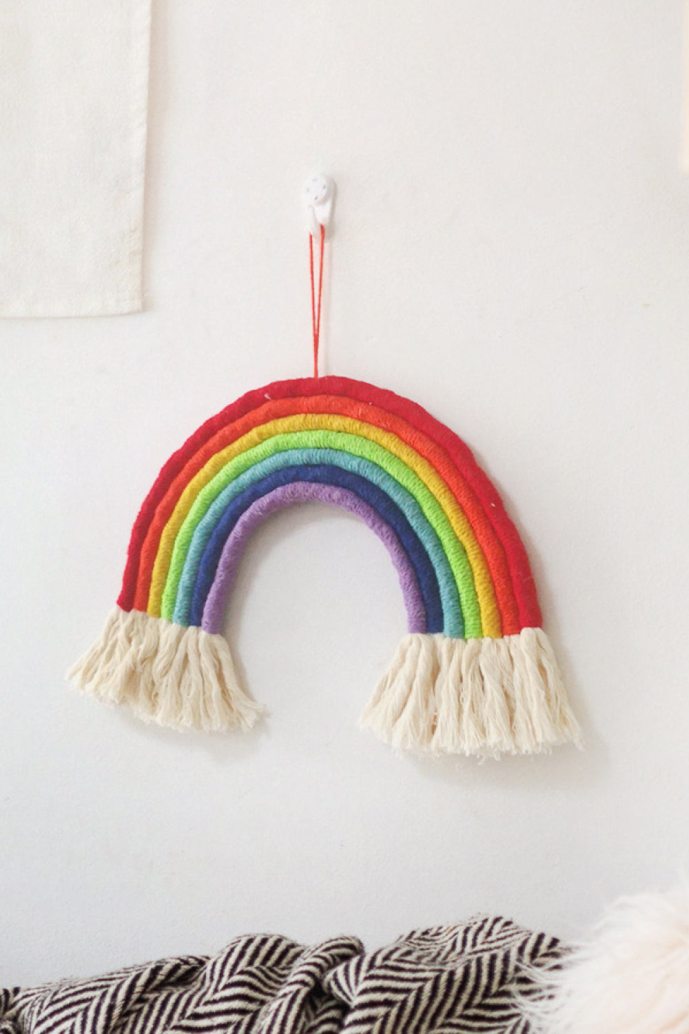 Rainbow Fringe Trim Wall Hanging Decor