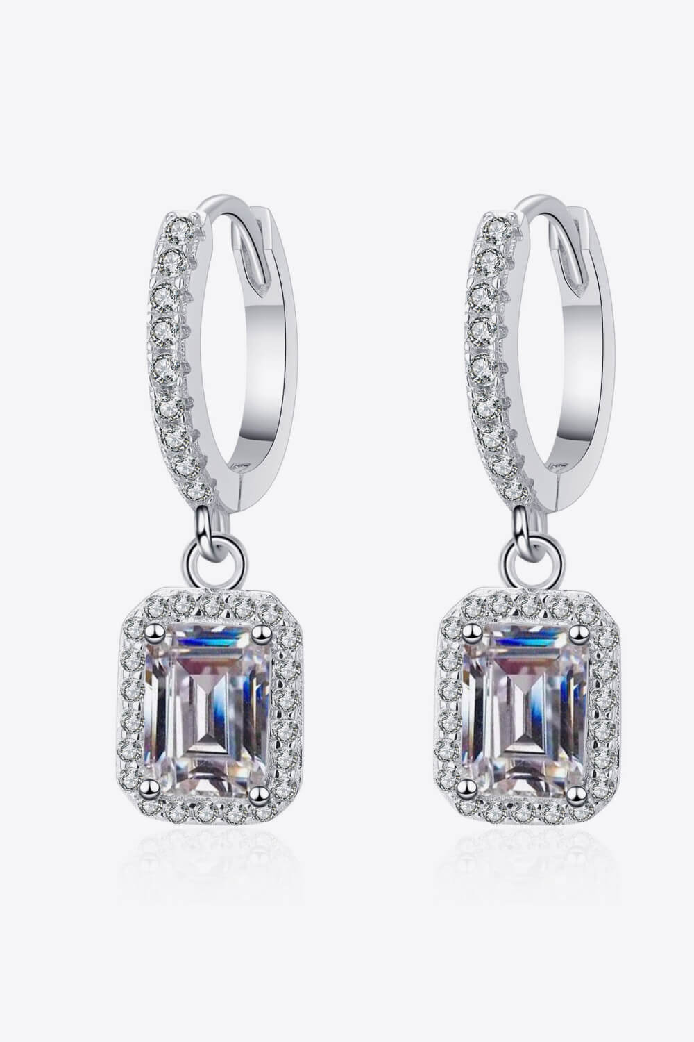 2 Carat Moissanite 925 Sterling Silver Drop Earrings