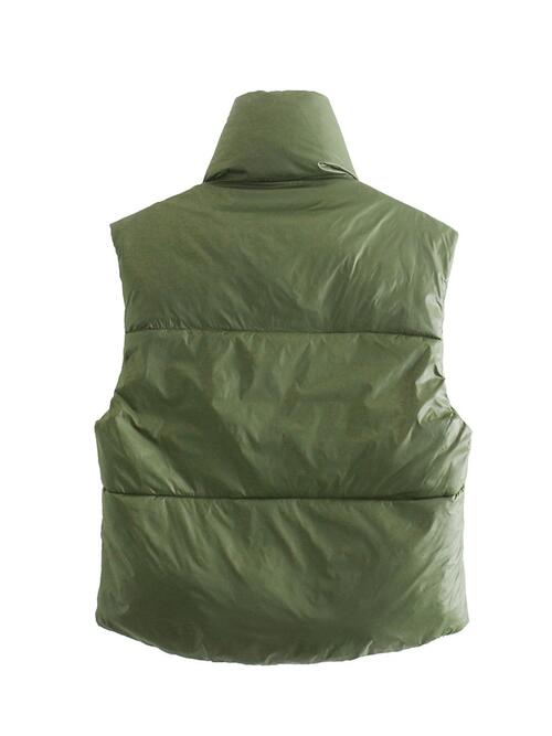 Zip Up Drawstring Reversible Vest