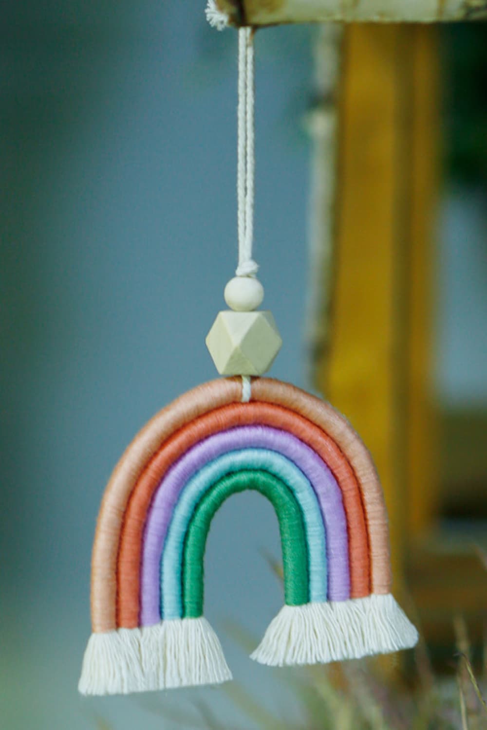 Rainbow Fringed Keychain