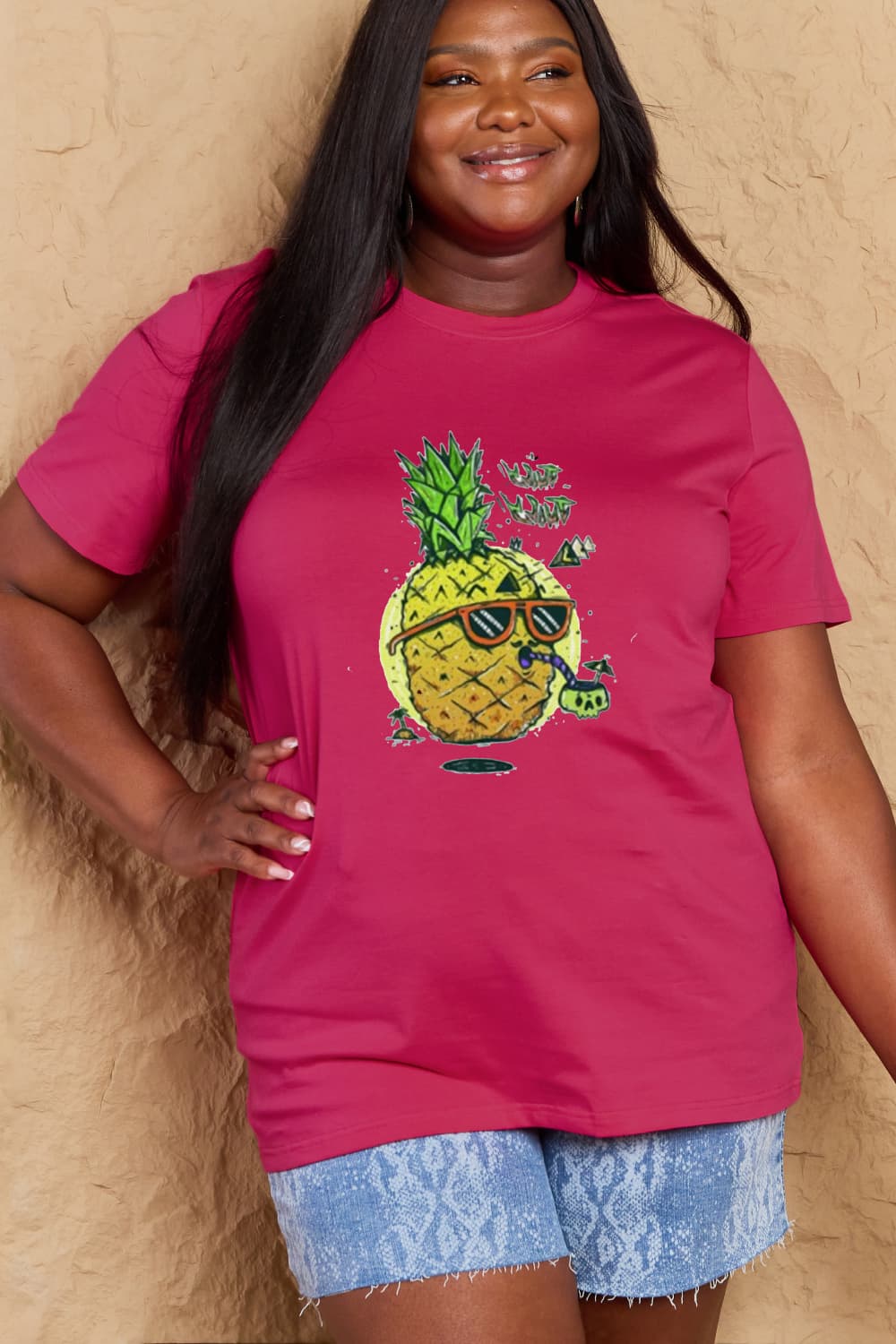 Simply Love Full Size Pineapple Graphic Cotton T-Shirt