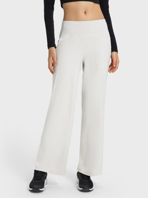 Wide Waistband Active Pants with Pockets