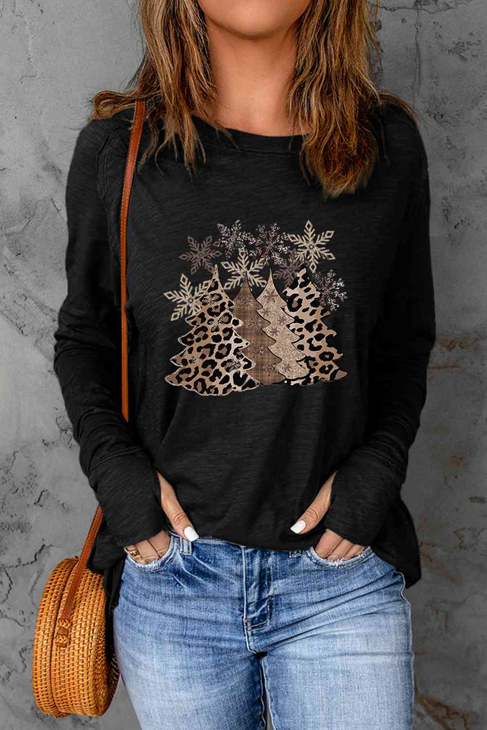 Christmas Tree Graphic Long Sleeve T-Shirt