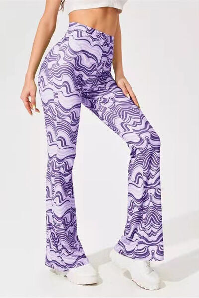 Printed High Waist Flare Pants