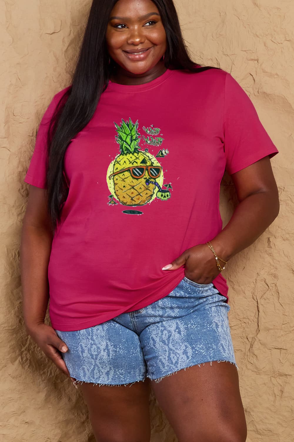 Simply Love Full Size Pineapple Graphic Cotton T-Shirt
