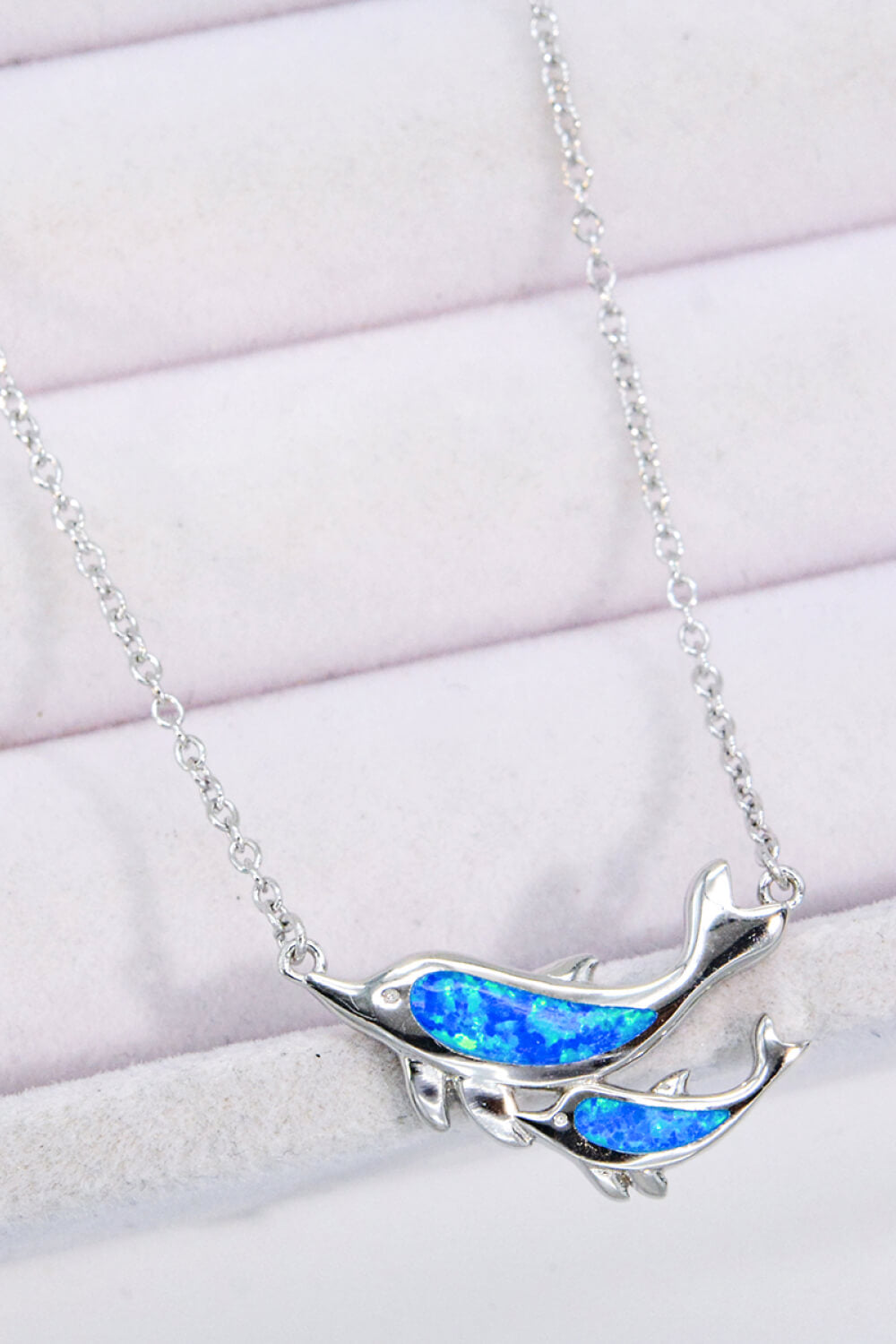 Opal Dolphin Chain-Link Necklace