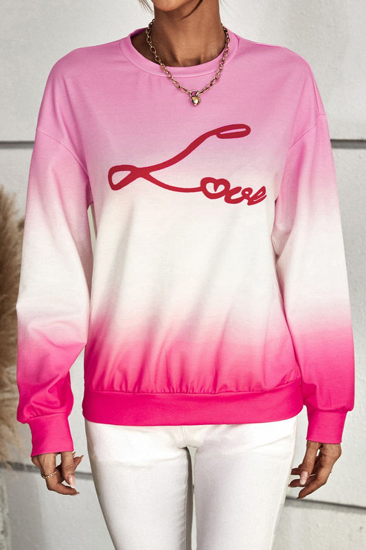 Gradient LOVE Dropped Shoulder Sweatshirt