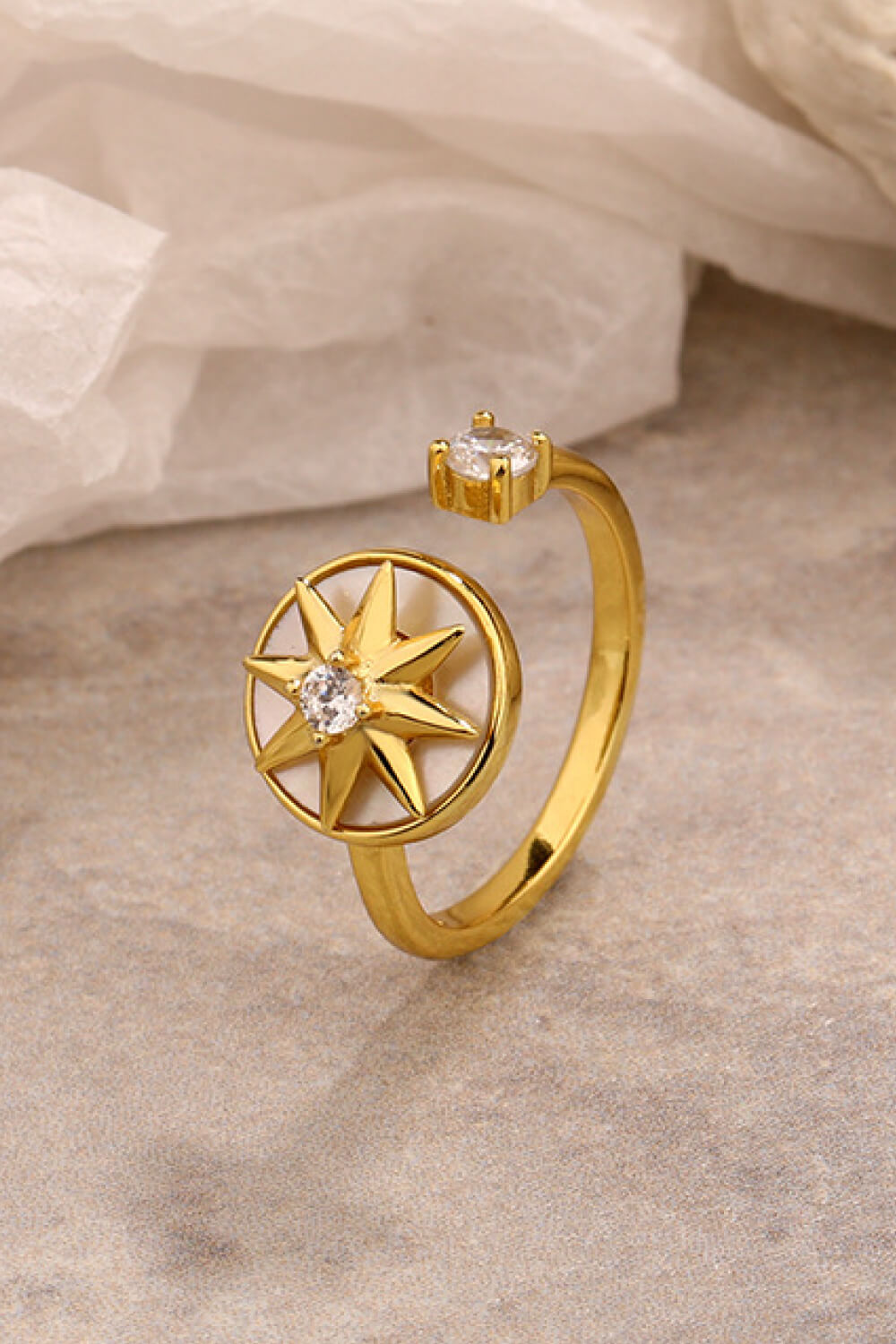 Star Zircon Open Ring