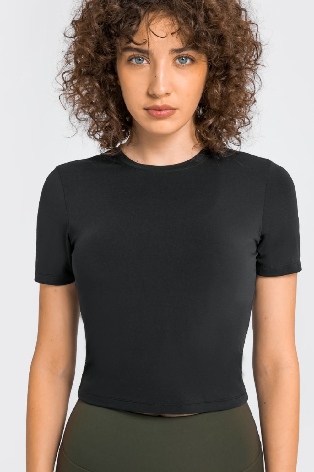 Round Neck Short Sleeve Yoga Tee