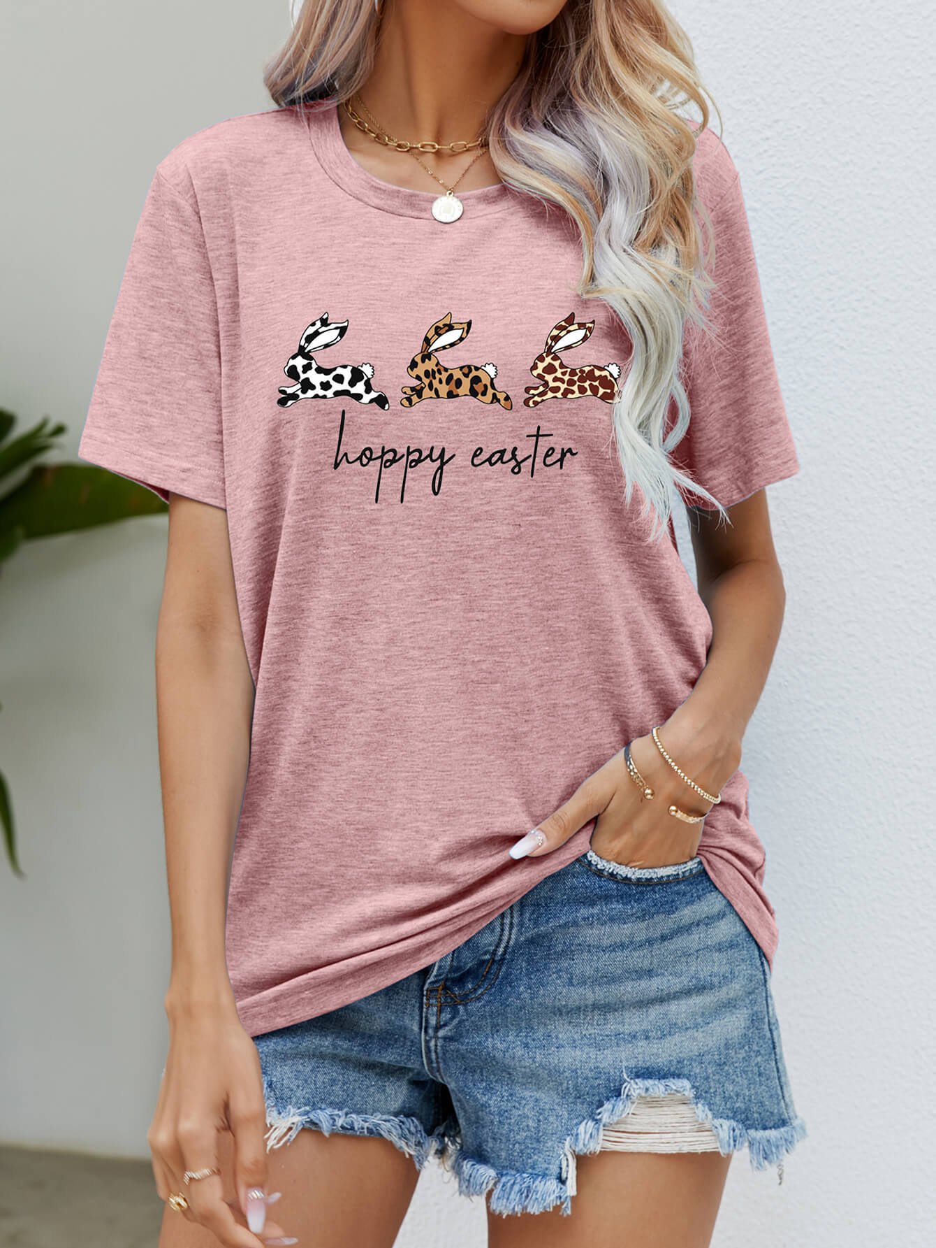 HOPPY EASTER Bunny Graphic Tee Shirt