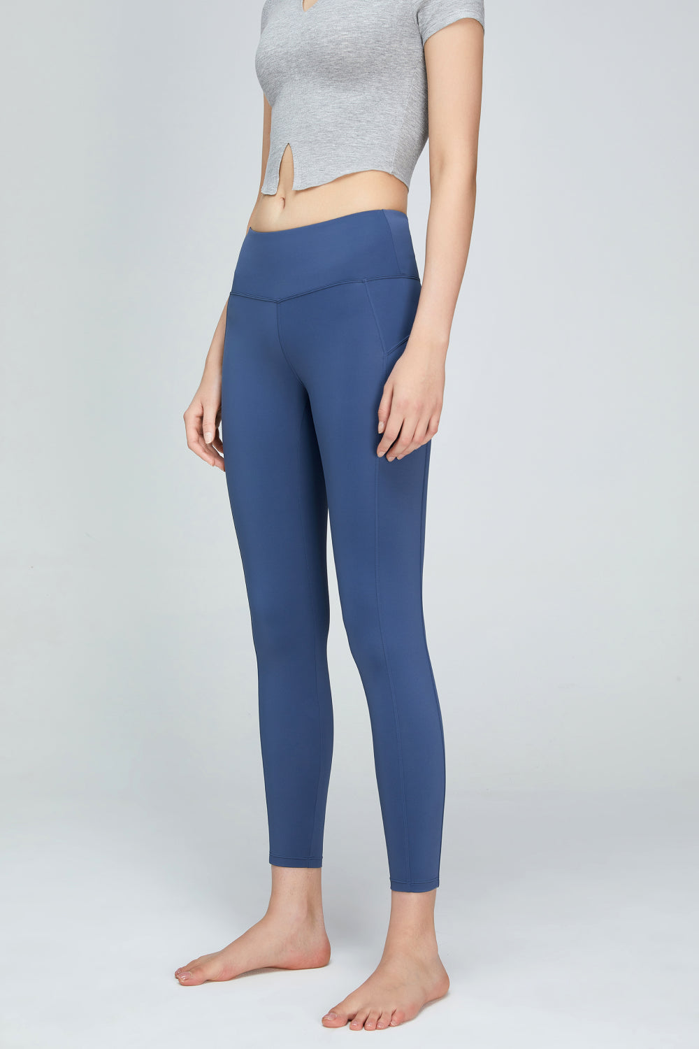 Seam Detail Wide Waistband Sports Leggings