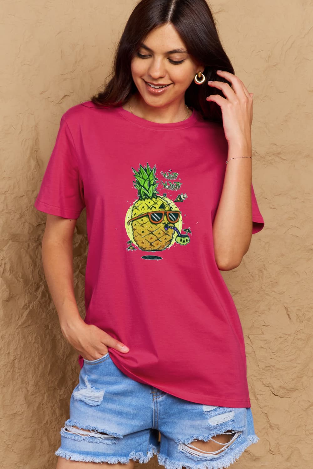 Simply Love Full Size Pineapple Graphic Cotton T-Shirt