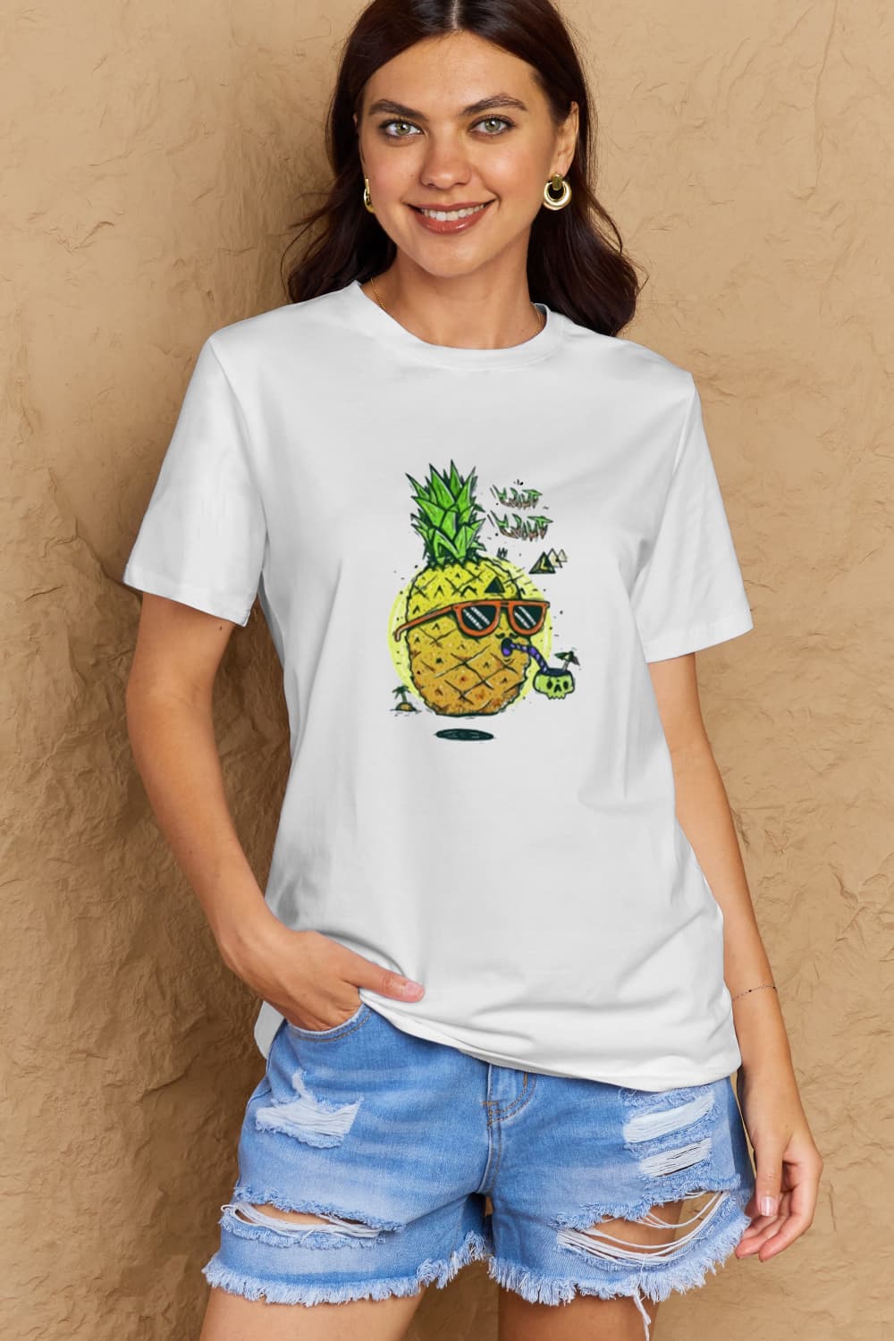 Simply Love Full Size Pineapple Graphic Cotton T-Shirt