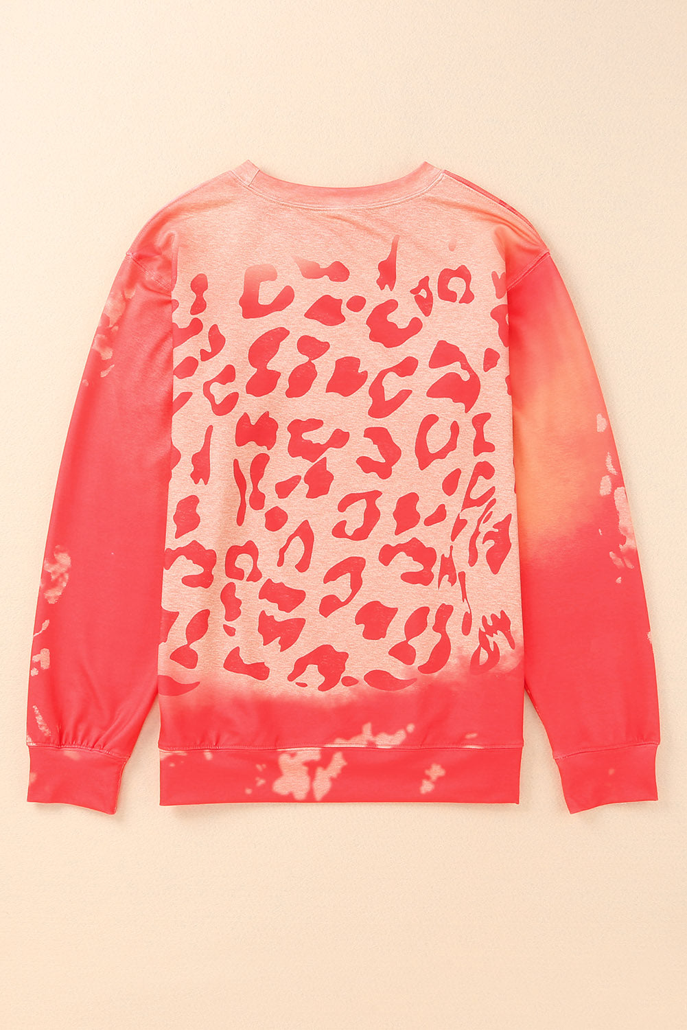 Leopard Tie-Dye Crewneck Drop Shoulder Sweatshirt