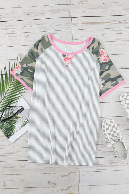 Plus Size Printed Baseball Tee