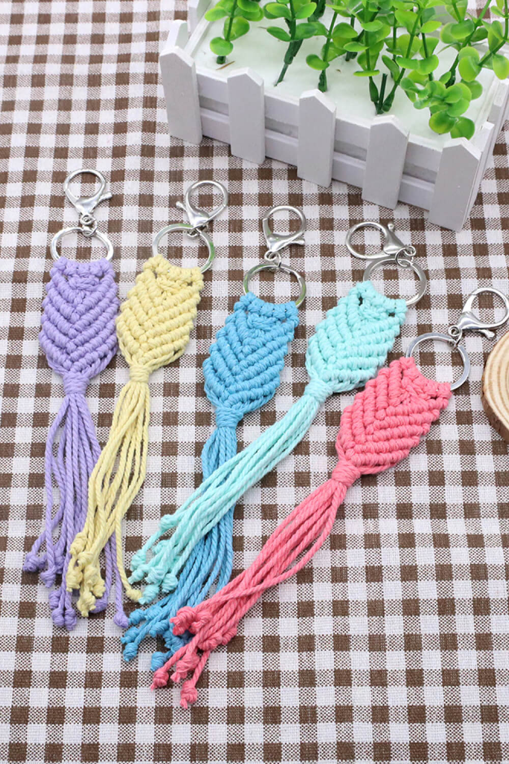 Assorted 4-Pack Handmade Fringe Keychain