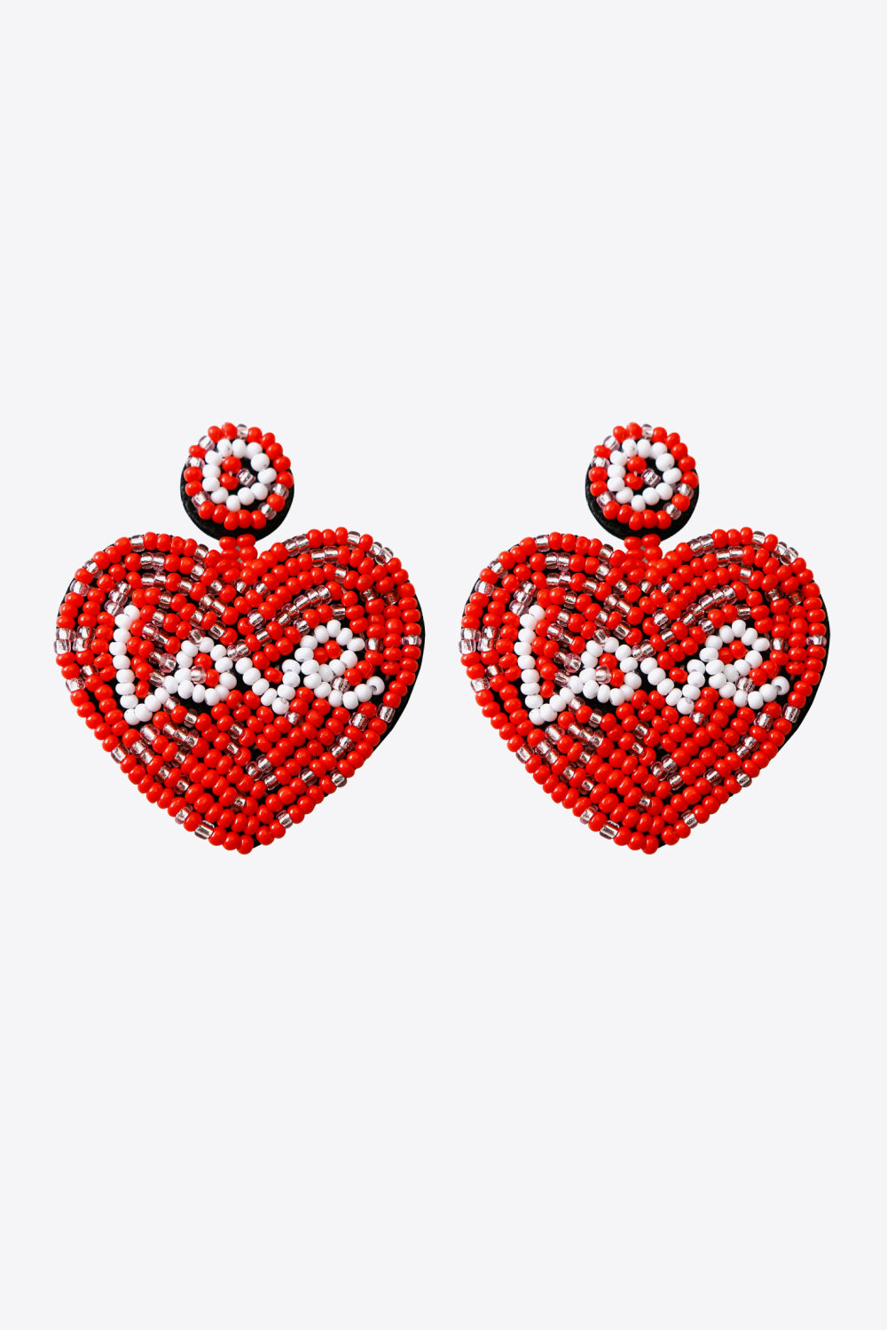 LOVE Beaded Heart Earrings